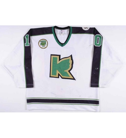 Custom ECHL 1991 92 Kalamazoo Wings 1 Larry Dyck Hockey Jersey White